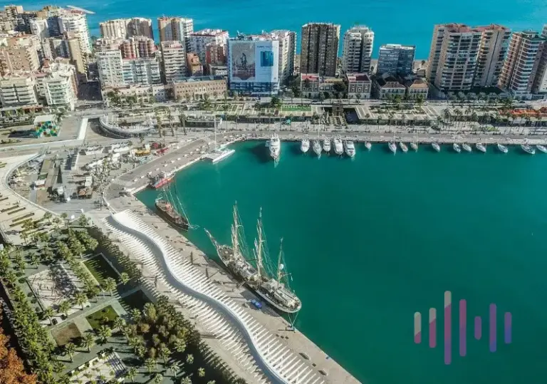 Vista aerea del puerto de Málaga