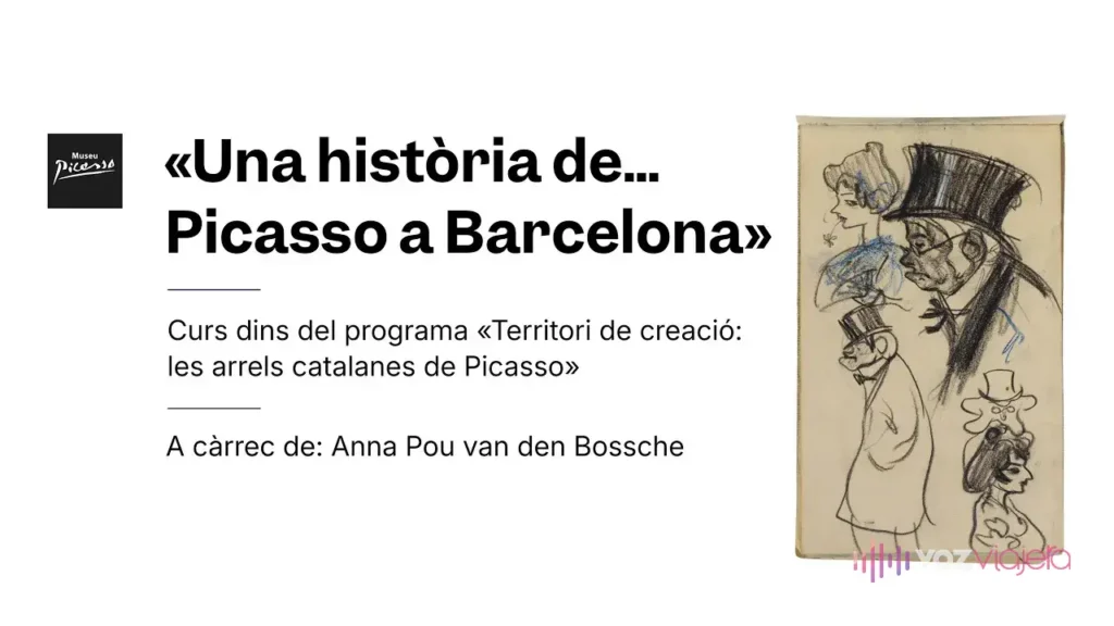 Portada del vídeo del Museu Picasso sobre Picasso en Barcelona, con un dibujo de juventud del pintor